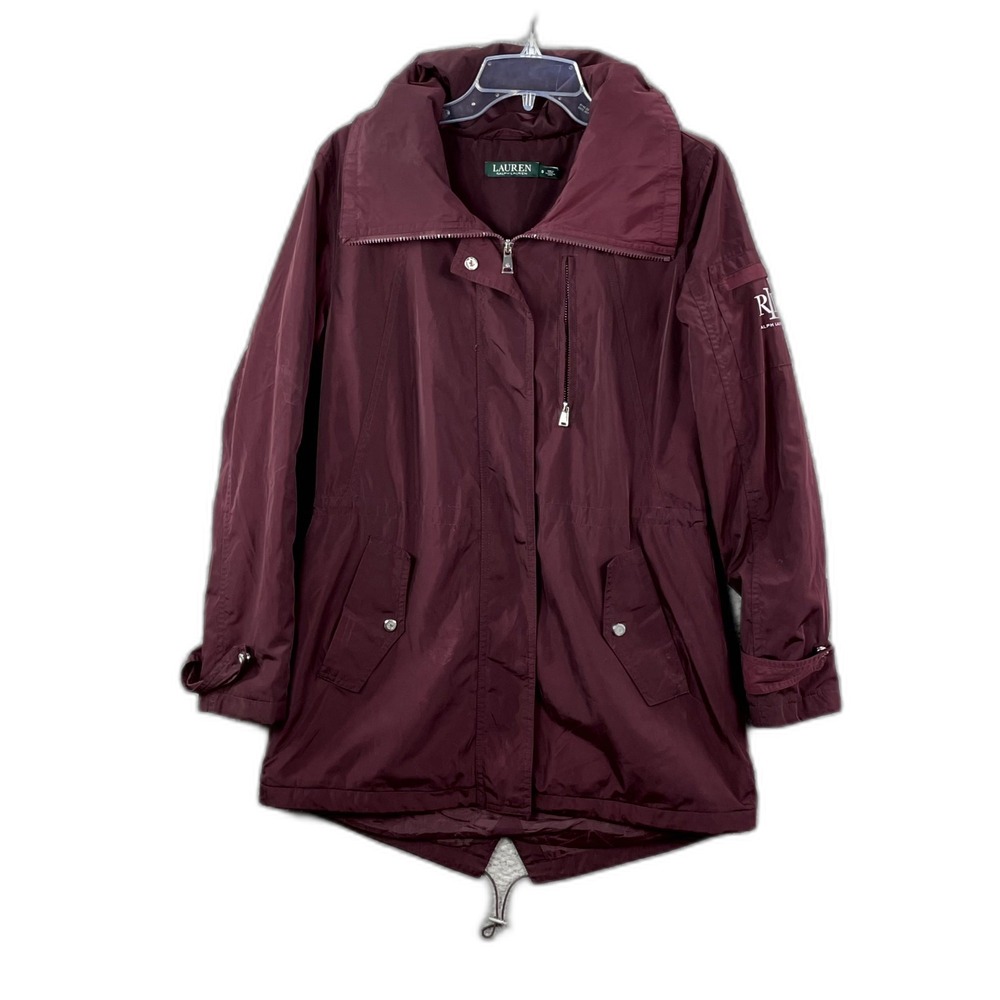 Lauren Ralph Lauren Windbreaker Jacket Womens S Hooded Full Zip Camping Outdoor